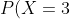 P(X = 3) = f_x(1) = (\frac{1}{3})(\frac{2}{3})^2